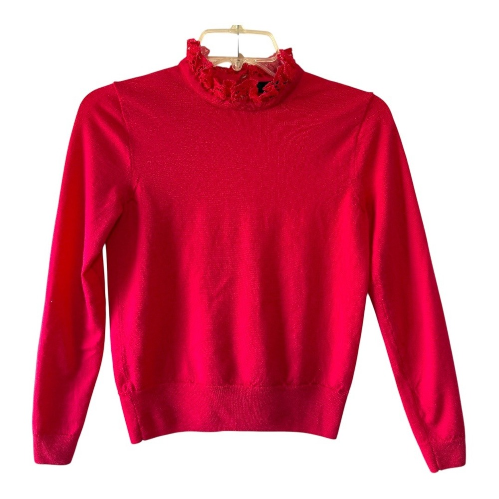 J.Crew Lace Mock‎ Neck Knit Top Small